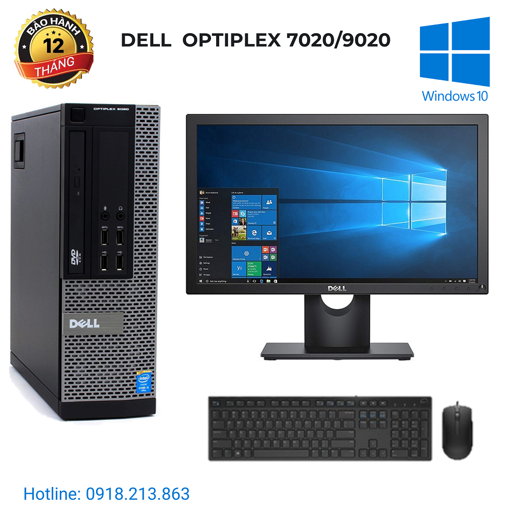 Bộ máy tính văn phòng Dell Optiplex 9020 I5 4570, màn hình Dell 18,5 inch